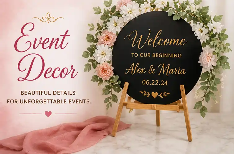 Custom event decor